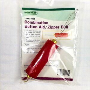 Ableware Red Combination Button Aid Zipper Pull F738870000 Soft Handle Unisex